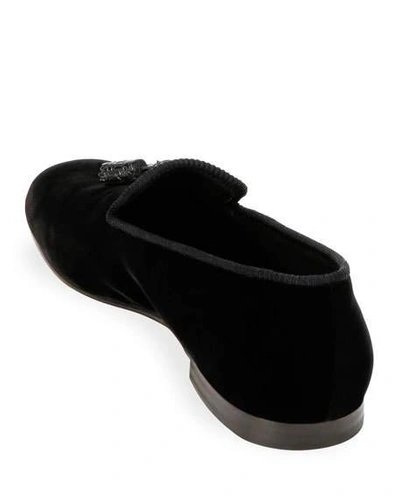 Shop Tom Ford Men's Velvet Tassel Loafers In Black