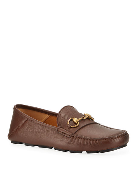 gucci leather driver with horsebit