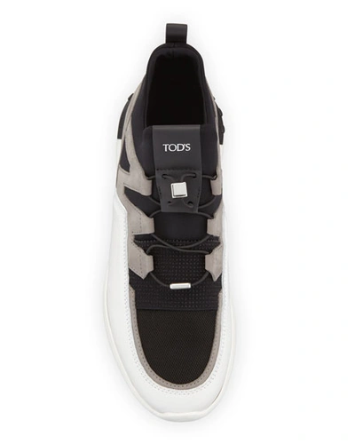 Shop Tod's Men's No Code Sport Trainer Sneakers In Black