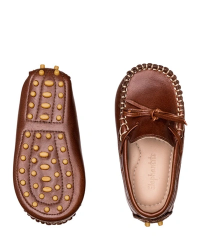 Elephantito Boys' Leather Driver Loafers, Baby In Apache