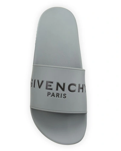 Shop Givenchy Men's Logo Pool Slide Sandals In White