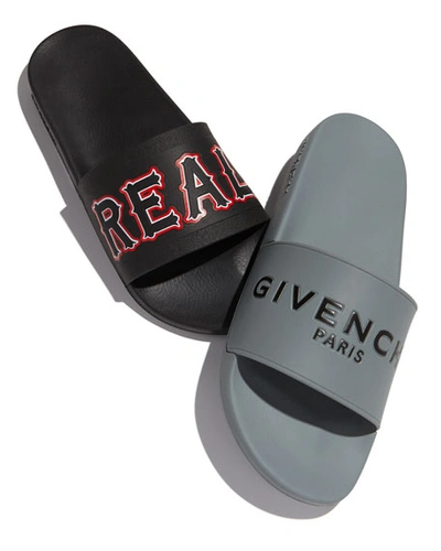 Shop Givenchy Men's Logo Pool Slide Sandals In White