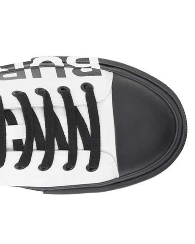 Shop Burberry Men's Larkhall Two-tone Logo Sneakers In White/black