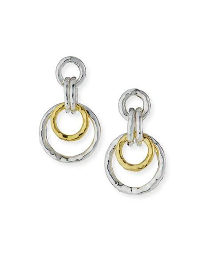 Shop Ippolita Two-tone Thick Jet Set Earrings In Gray/yellow