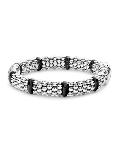 Shop Lagos Black Caviar 6-diamond Station Bracelet