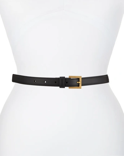 Shop Versace Leather Belt W/ Logo Lettering Hardware In Black