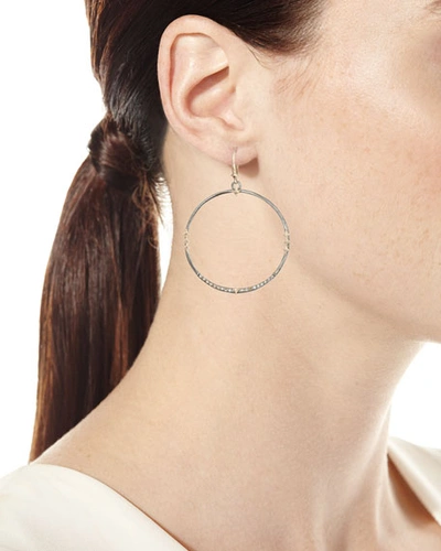 Shop Armenta Cuento Hoop-drop Earrings W/ Diamond Crivelli In Silver