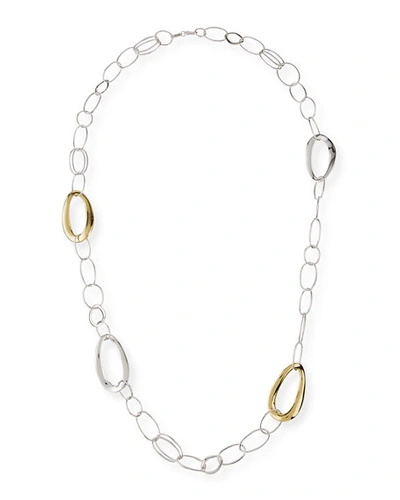 Shop Ippolita Two-tone Long Chain Necklace In Gray/yellow