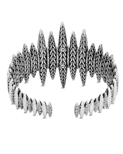 Shop John Hardy Classic Chain Hammered & Chain Spear Cuff In Silver