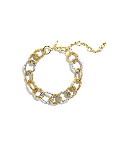 Shop Alexis Bittar Crystal Encrusted Mesh Chain Link Soft Bracelet In Gold