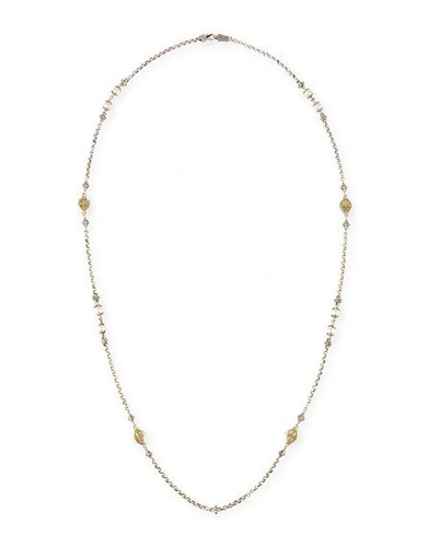 Shop Konstantino Hestia Mother-of-pearl Station Necklace In Mother Of Pearl
