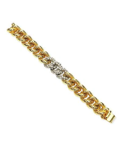 Shop Ben-amun Curb-link Crystal Bracelet In Gold