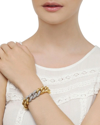 Shop Ben-amun Curb-link Crystal Bracelet In Gold