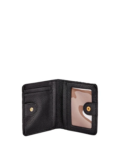 Shop Gigi New York Mini Crocodile-embossed Leather Folding Wallet In Black