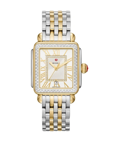 Shop Michele Deco Madison Diamond Watch, Silver/gold