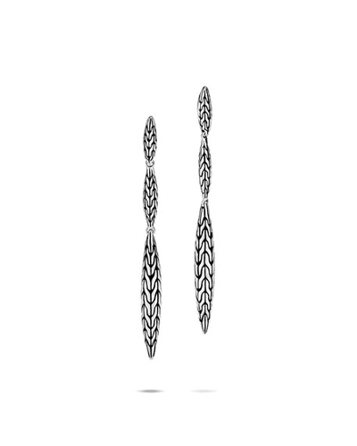 Shop John Hardy Classic Chain Spear Dangle Earrings In Silver