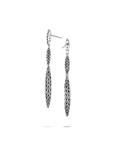 Shop John Hardy Classic Chain Spear Dangle Earrings In Silver