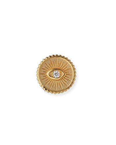 Shop Sydney Evan 14k Diamond Evil Eye Coin Stud Earring, Single In Gold