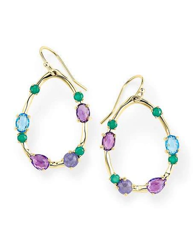 Shop Ippolita 18k Rock Candy Medium Frame Earrings In Hologem In Purple/green