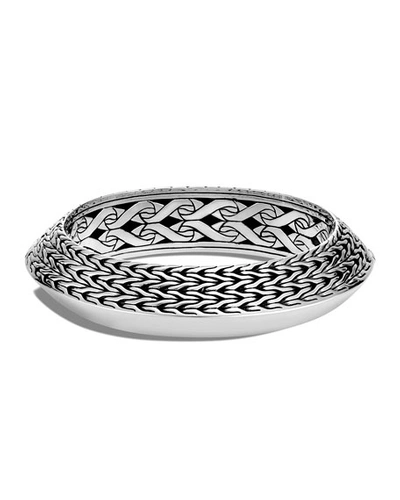 Shop John Hardy Classic Chain Knife-edge Oval Bangle In Silver