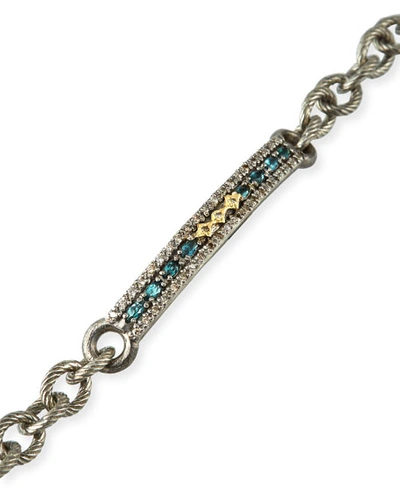 Shop Armenta Old World Crivelli-bar Bracelet W/ Diamonds & Tourmaline In Gold