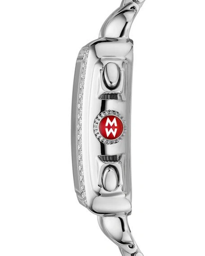 Shop Michele Deco 18mm Stainless Steel Diamond Bracelet Watch In Silver