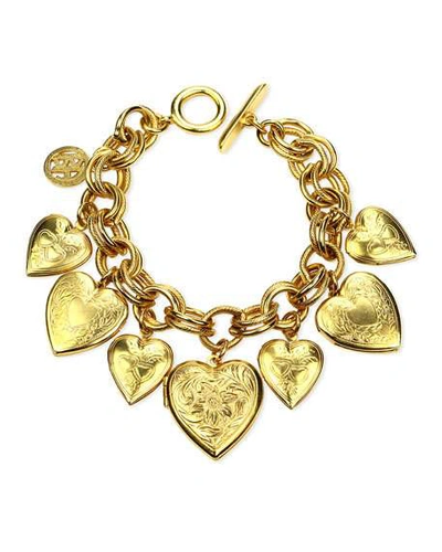 Shop Ben-amun All Heart-locket Bracelet In Gold
