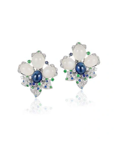 Shop Andreoli 18k White Gold, Diamond & Mixed Stone Earrings