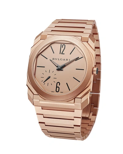 Shop Bvlgari Men's Octo Finissimo 40mm Bracelet Watch, 18k Rose Gold