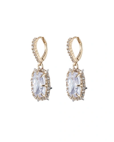 Shop Alexis Bittar Crystal Framed Cushion Earrings In Gold