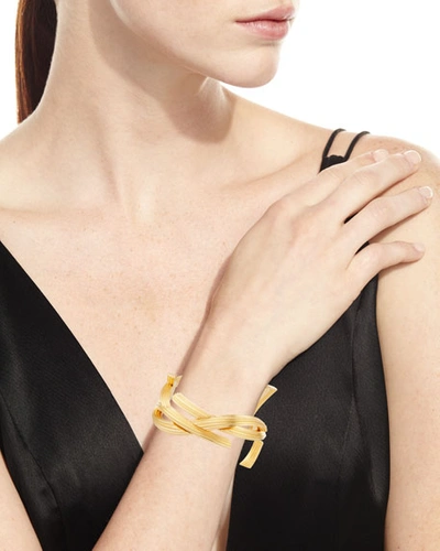 Shop Saint Laurent Ysl Monogram Bracelet, Golden