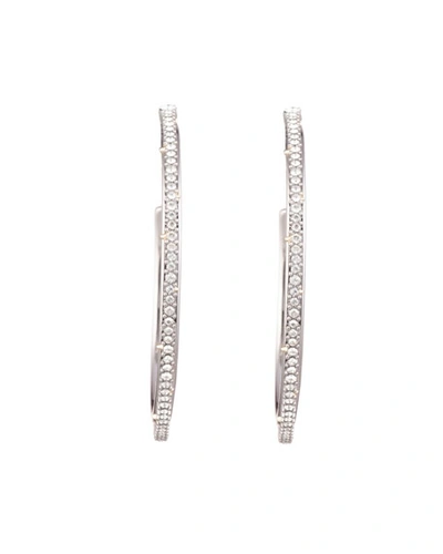 Shop Alexis Bittar Crystal Encrusted Spiked Hoop Earrings In Silver