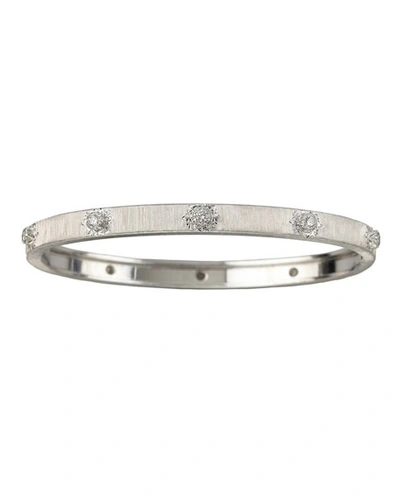 Shop Buccellati Macri 18k White Gold Diamond Bangle Bracelet