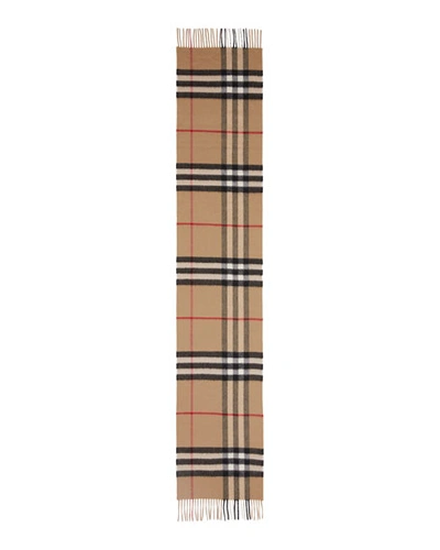 Burberry Giant Check Tasselled-trim Cashmere Scarf In Archive Beige