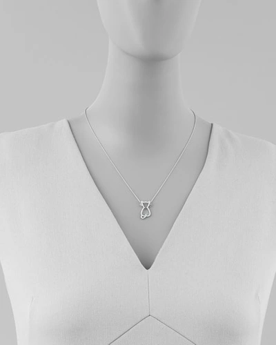 Shop Roberto Coin Pave Diamond Cat Pendant Necklace In White Gold