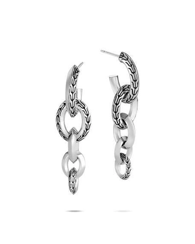 Shop John Hardy Classic Chain Knife-edge Link Drop Earrings In Silver