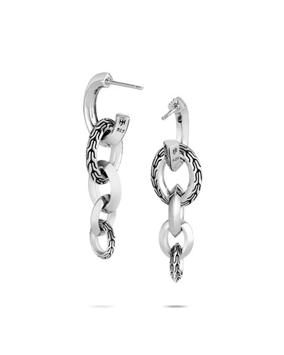 Shop John Hardy Classic Chain Knife-edge Link Drop Earrings In Silver