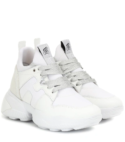 Shop Hogan H487 Leather Sneakers In White