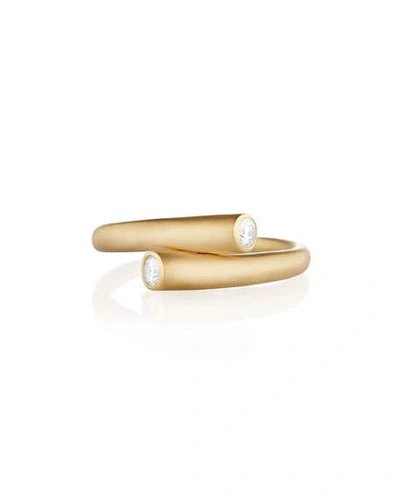 Shop Carelle Whirl 18k Gold 2-diamond Ring