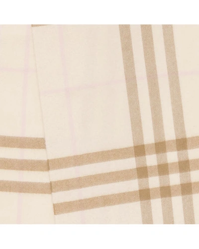 Shop Burberry Giant Check Cashmere Scarf In White/alabaster