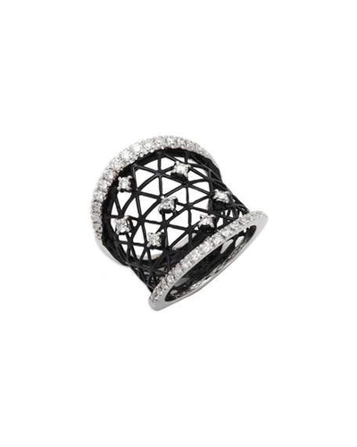 Shop Staurino Fratelli 18k Moresca Openwork Ceramic Ring