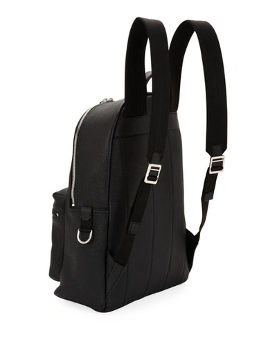 Shop Dolce & Gabbana Men's Solid Leather Backpack In Black