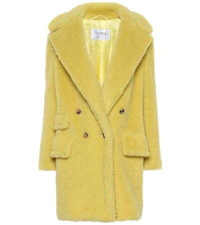 Shop Max Mara Adenia Alpaca And Wool-blend Coat In Yellow