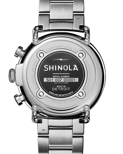 Shop Shinola Men's 47mm Runwell Chronograph Bracelet Watch In Silver