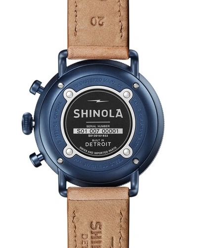 Shop Shinola Men's 43mm Canfield Chronograph Watch In Blue Pattern