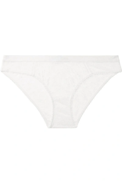 Shop Stella Mccartney Lina Longing Stretch-lace Briefs In White