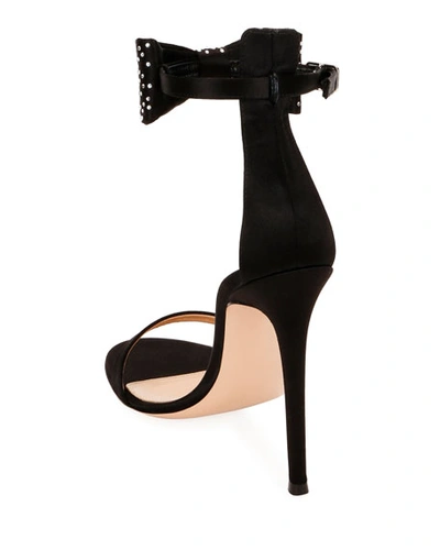 Shop Gianvito Rossi Crystal Bow 105mm Sandals In Black