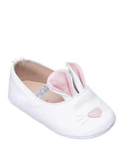Shop Elephantito Girls' Leather Bunny Sleeper Ballet Flat, Infant/toddler In White