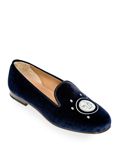 Shop Stubbs And Wootton Nite N Day Velvet Slippers In Navy