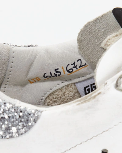 Shop Golden Goose Superstar Snake-print And Glitter Sneakers In White/silver